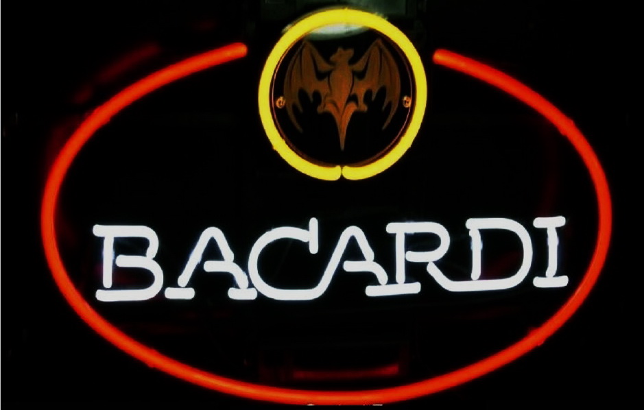 Bacardi Bat Logo Oval Neon Sign